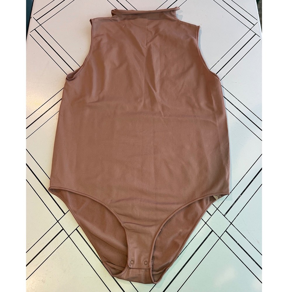 Skims Seamless Mock Neck Full Bodysuit Snap Closure Size: 2x/3x