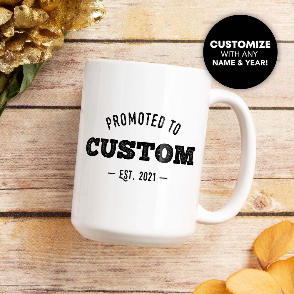 Custom Name And Year Coffee Mug Personalized Mug For Men Promoted To Dad Grandpa
