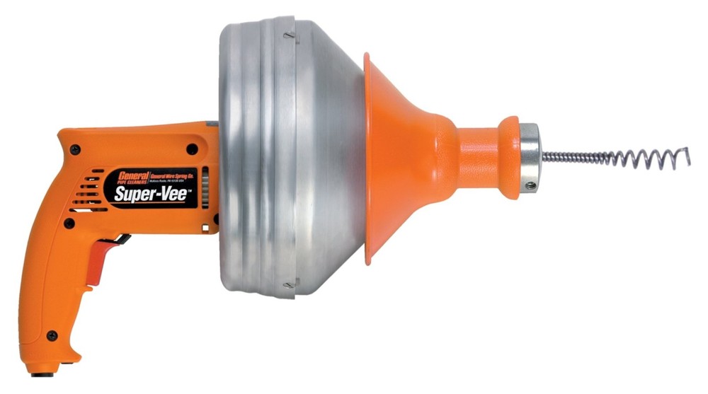 SV-F Super-Vee Electric Drain Cleaner with 25ft 1/4in Cable for 1-1.5in Pipes