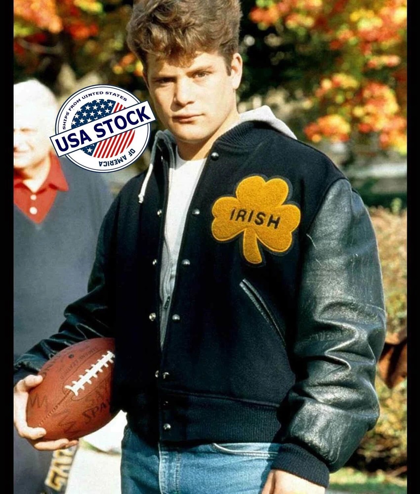 University of Notre Dame Rudy Irish Wool & Leather Sleeves Jacket