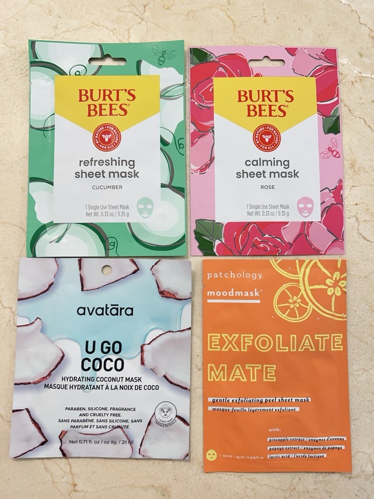 Hydrating Facial Mask Set with 4 Rejuvenating Sheet Masks