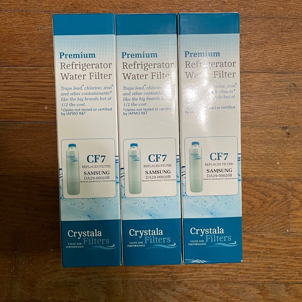 3-Pack Crystala Premium CF7 Refrigerator Water Filter Compatible with Samsung DA29-00020B