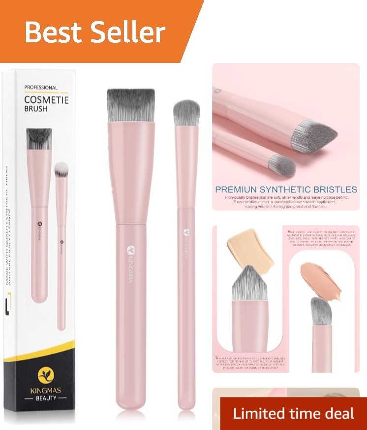 Luxury V-Shaped Kabuki Brush Set for Effortless Foundation and Contouring