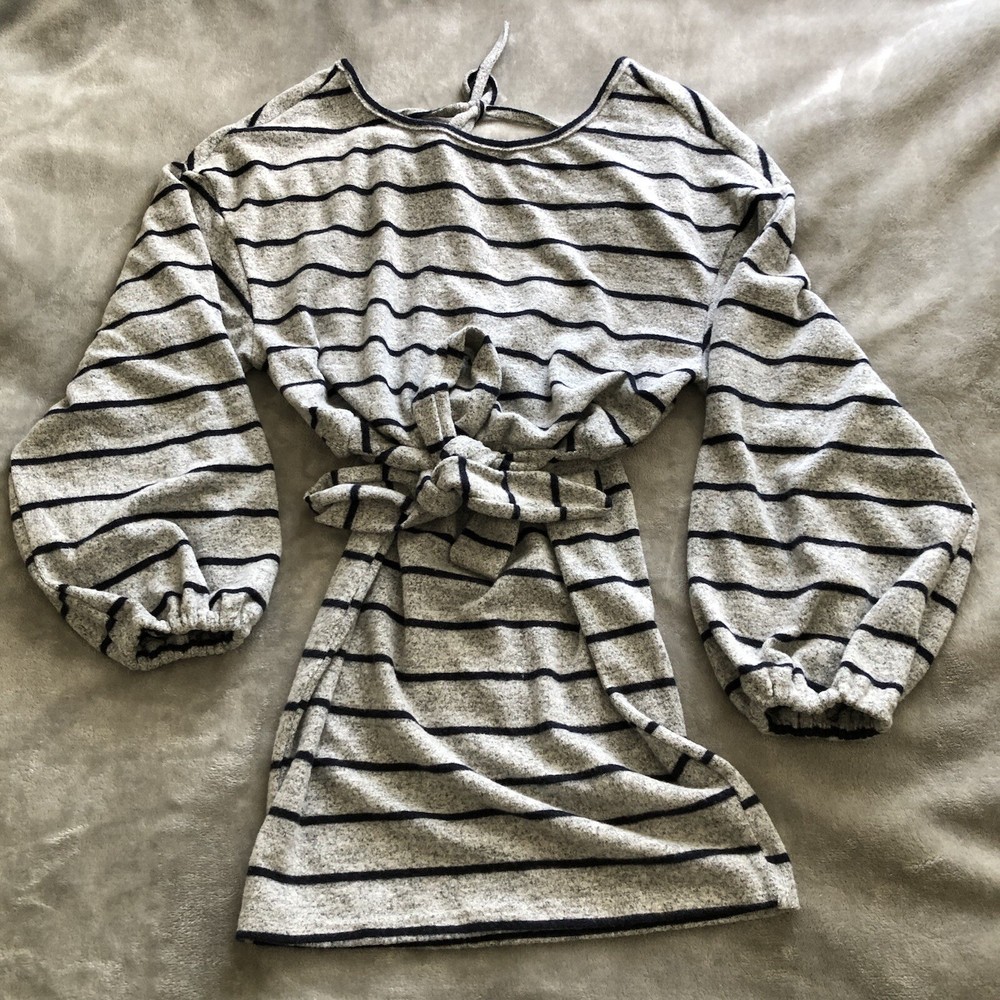 Stripe navy blue and gray sweater dress size medium