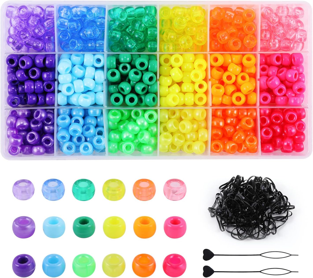 18-color 9mm hair braid beads for jewelry making