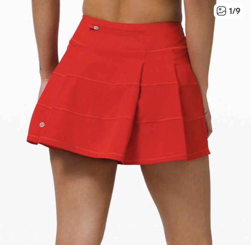 Lululemon Pace Rival Skirt Skort Tall Red Size 8