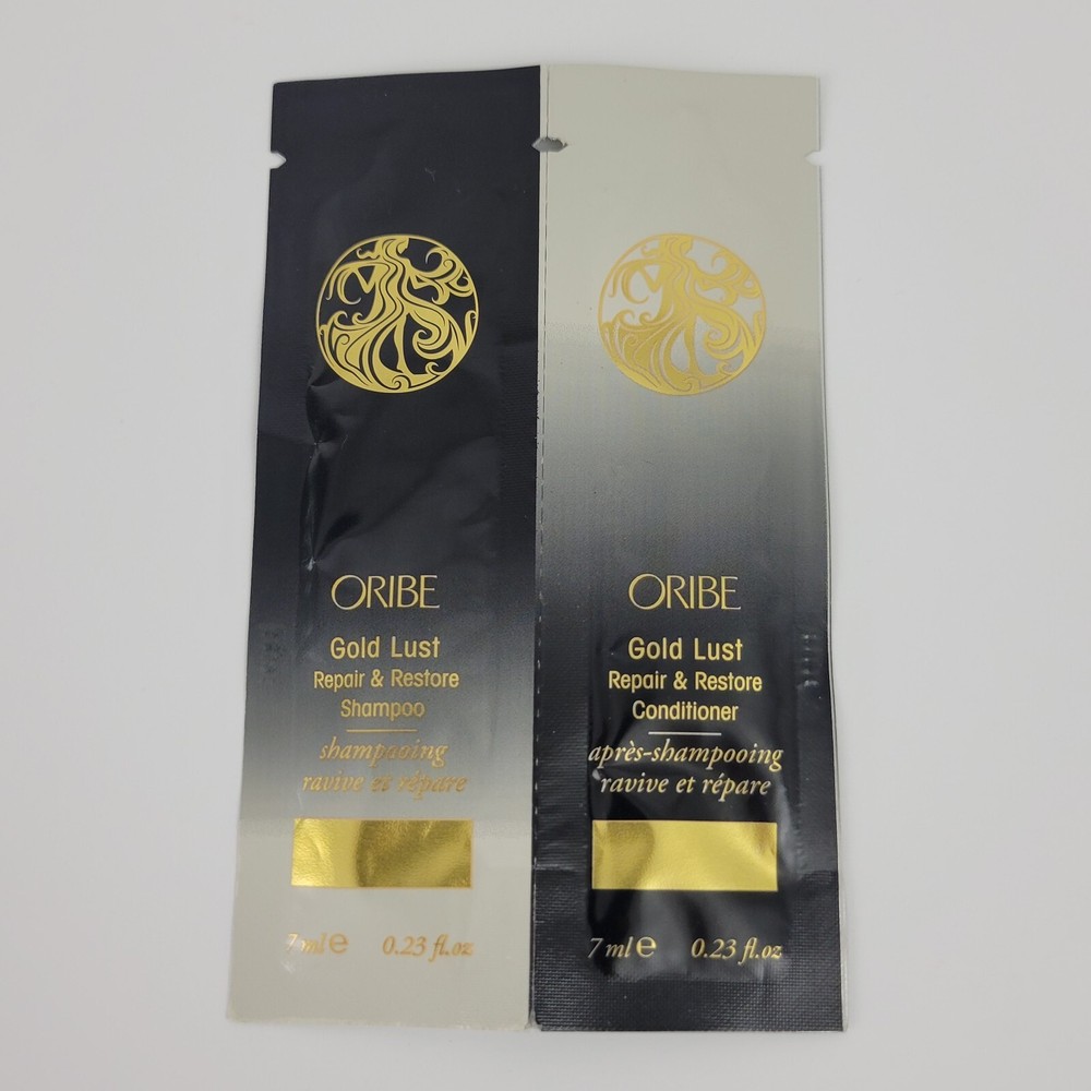 Oribe Gold Lust Repair Restore Shampoo Conditioner Travel Sample Set 7ml  