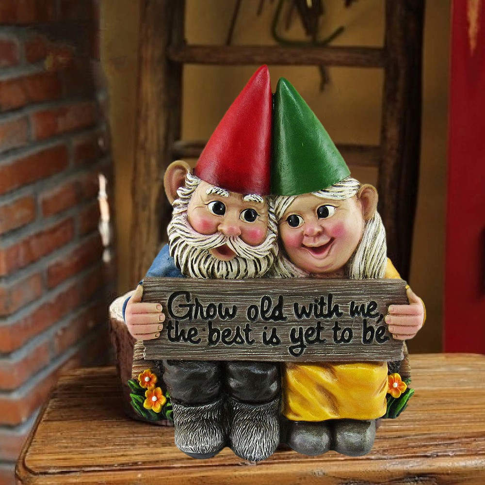 Small Garden Gnome Couple Statue Couple Lovers Figurine Statue Lawn Ornament