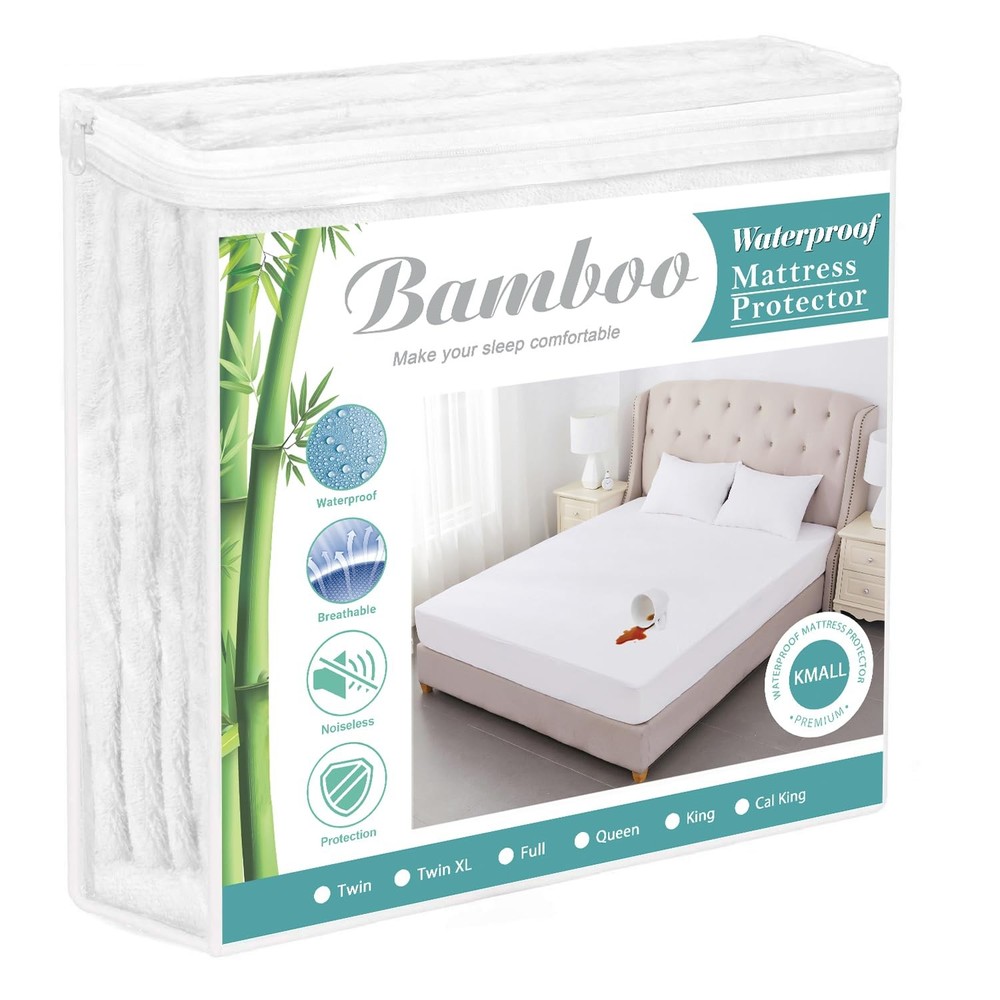 Full Size Cooling Mattress Protector Breathable Fitted Bed Cover-image