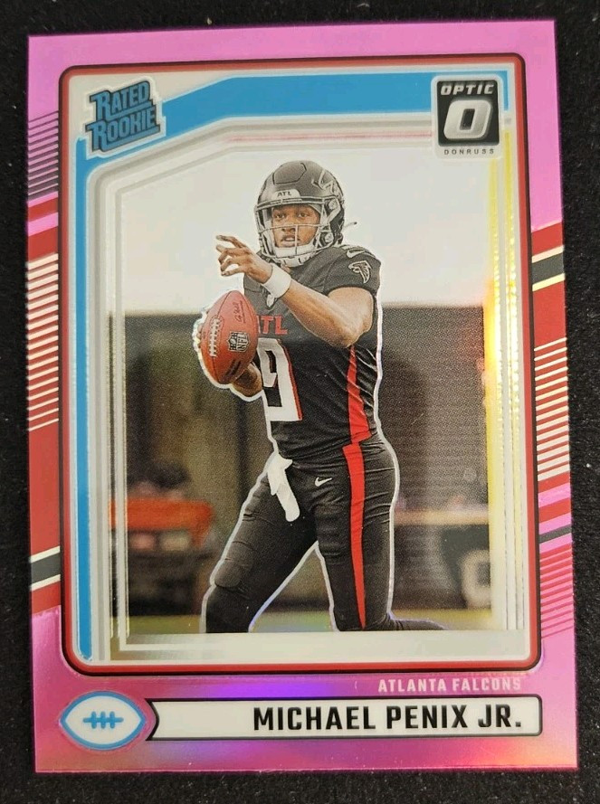 2024 Donruss Rated Rookie Optic Preview Pink Prizm #308 Michael Penix Jr RC