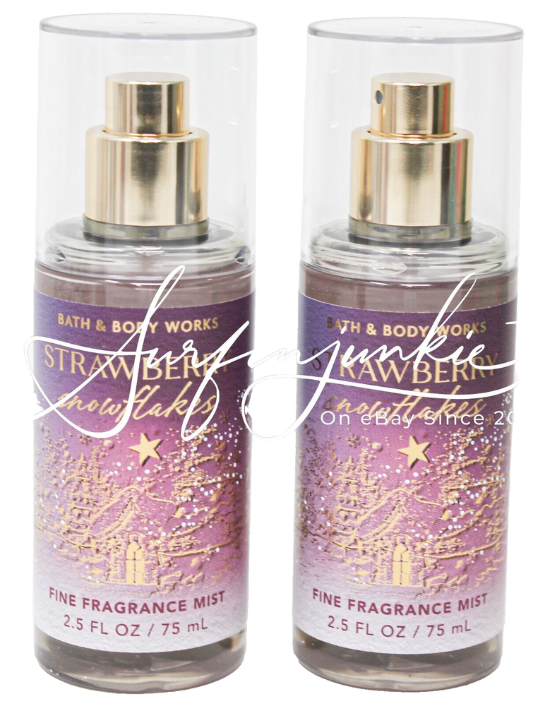 Bath & Body Works Strawberry Snowflakes Mini Travel Fragrance Spray Mist 2pc Set