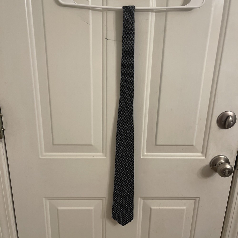 Tommy Hilfiger Tie Mens 3 In Wide  100% Silk Two Tone Blue