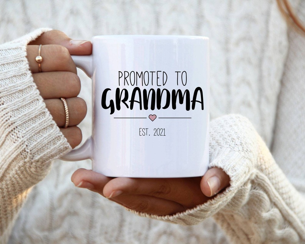 Promoted To Grandma Coffee Mug Pregnancy Announcement Coffee Mug Custom Gift To