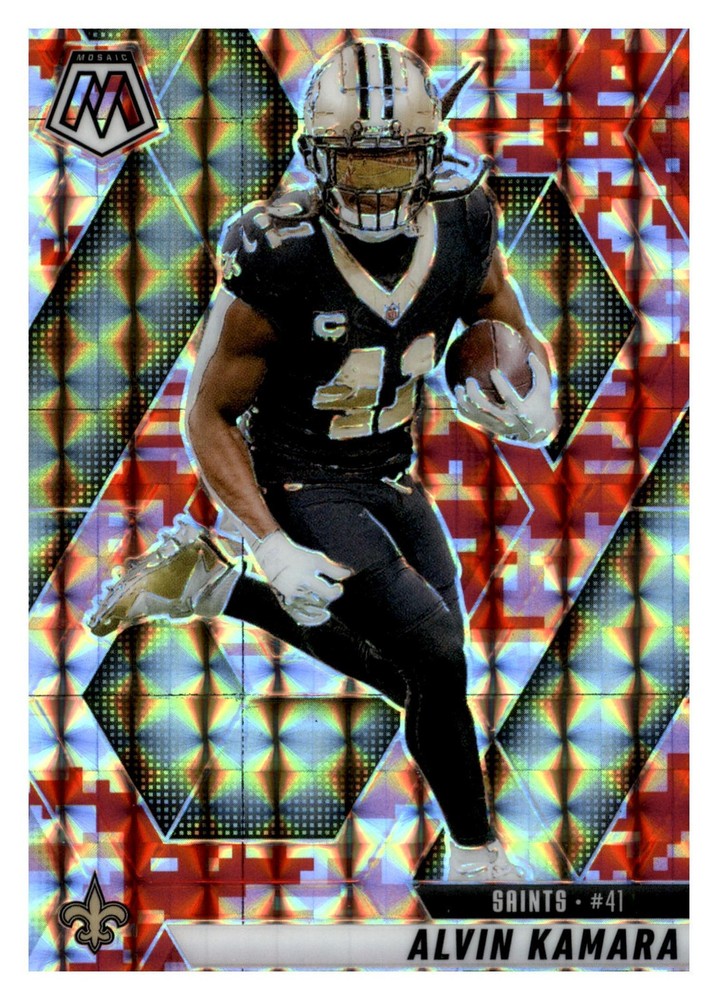 2025 Panini Mosaic #188 Alvin Kamara Mosaic Camo Red