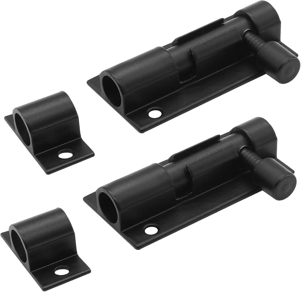 2 PCS 2 Inch Barrel Bolt Latch Black Door Latch Hardware, Small Slide Latch Lock