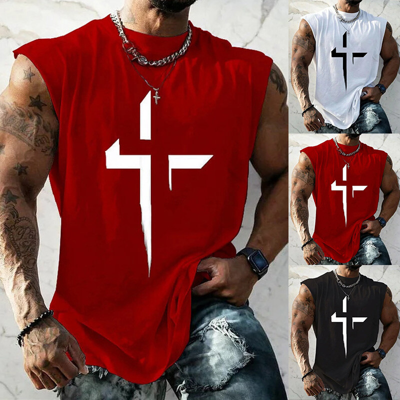 ❀Men Gym Sport Tank Vest Tops Sleeveless Bodybuilding Fitness Muscle Tee T-shirt