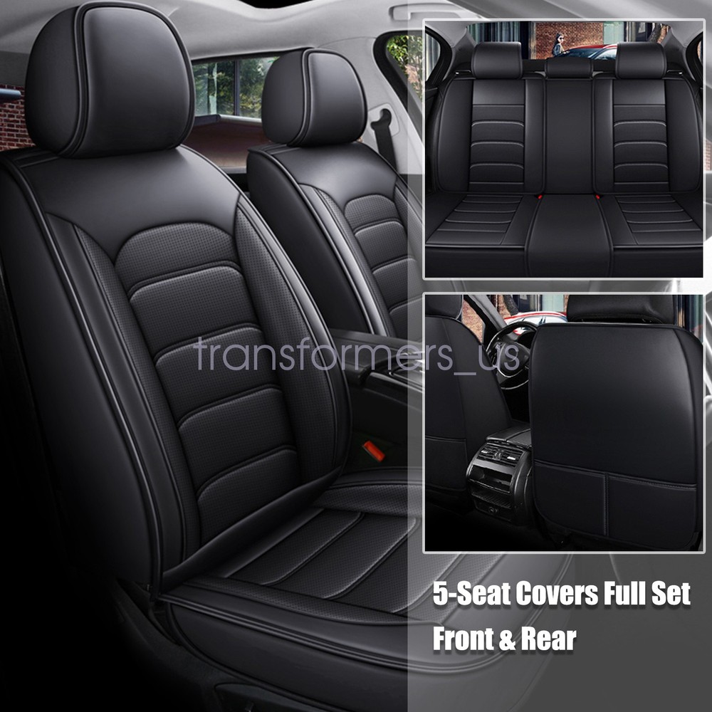 For Honda CRV CR-V Car 5 Seat Covers Full Set Front Rear Protector Cushion Black