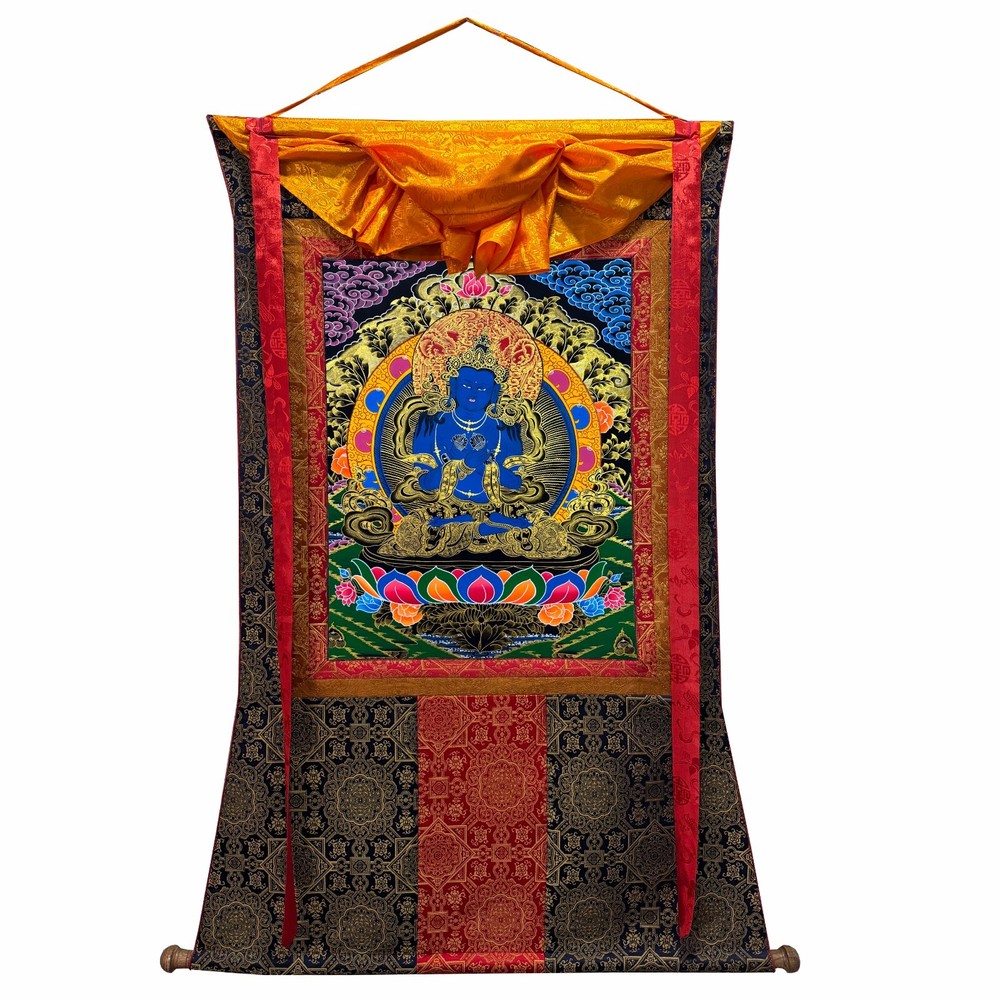 Silk Brocade MountedVajradhara Handmade Thangka Painting