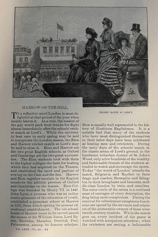 1884 England Harrow on the Hill High Street The King's Head illustrated