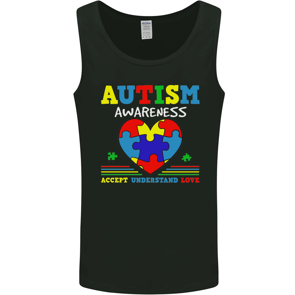 Camiseta sin mangas chaleco para hombre Autism Awareness Autistic Love Accept ASD