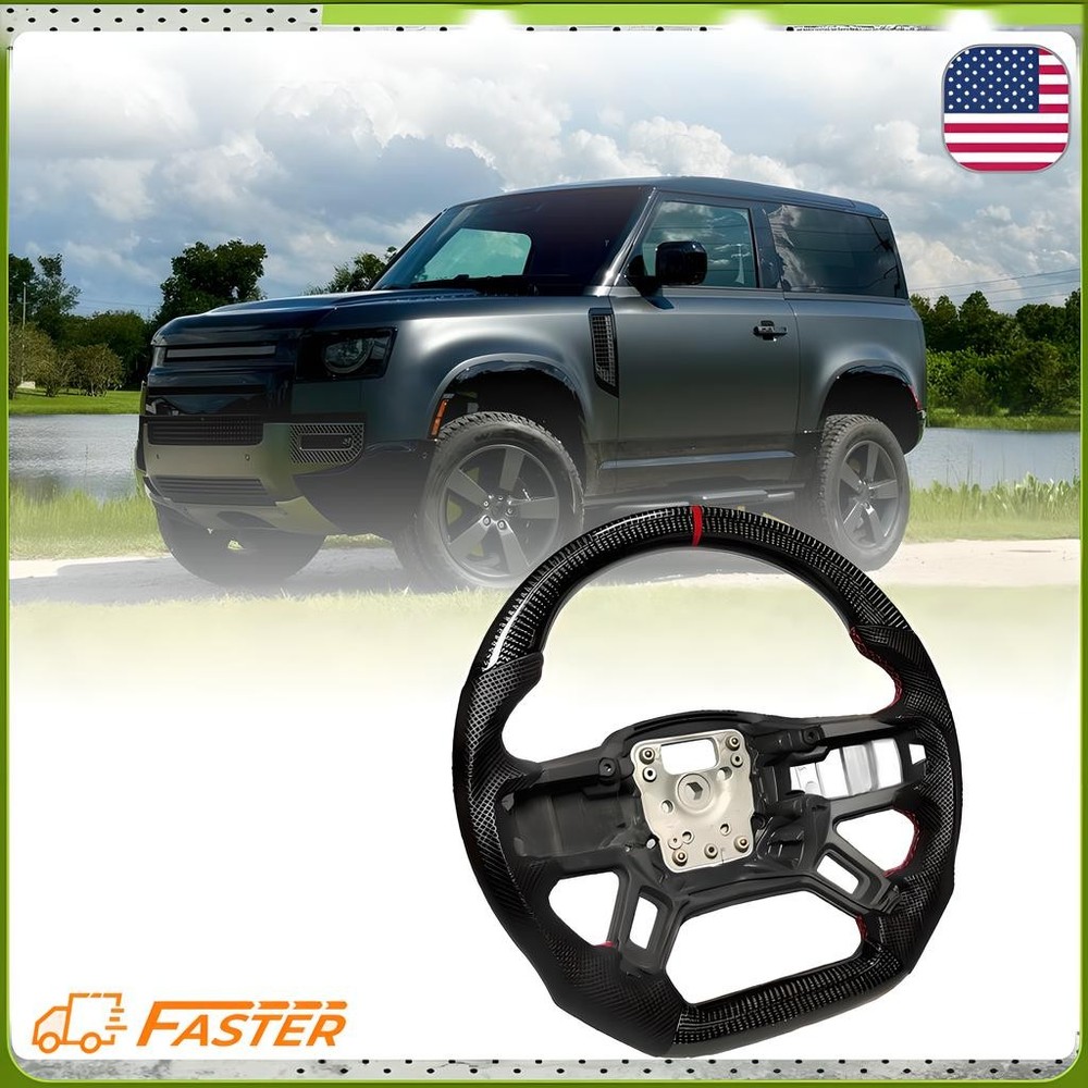 Carbon Fiber Steering Wheel For 2020-23 2024 2025 Land Rover Defender 110 130 90