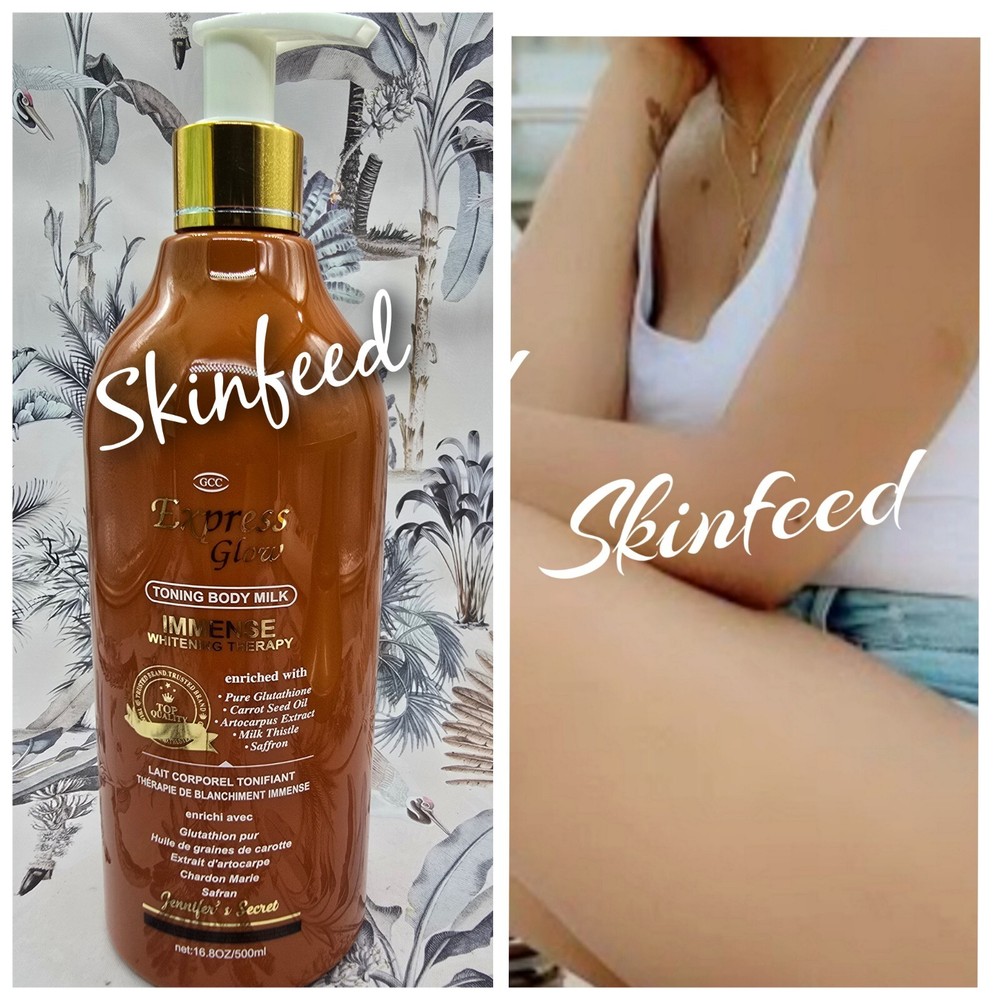 Express Glow Whitening Body Milk with Carrot Oil 500ml for Radiant Skin