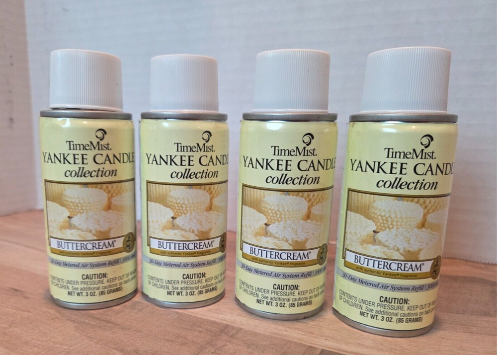 TimeMist Yankee Candle Buttercream 3 Oz Set of 4 Scented Candles