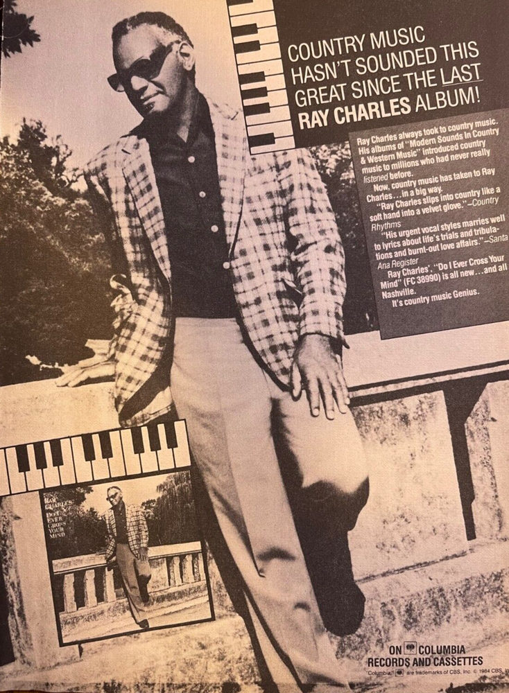 1983 Vintage Magazine Advertisement Album Ray Charles Don't Ever Cross Your Mind