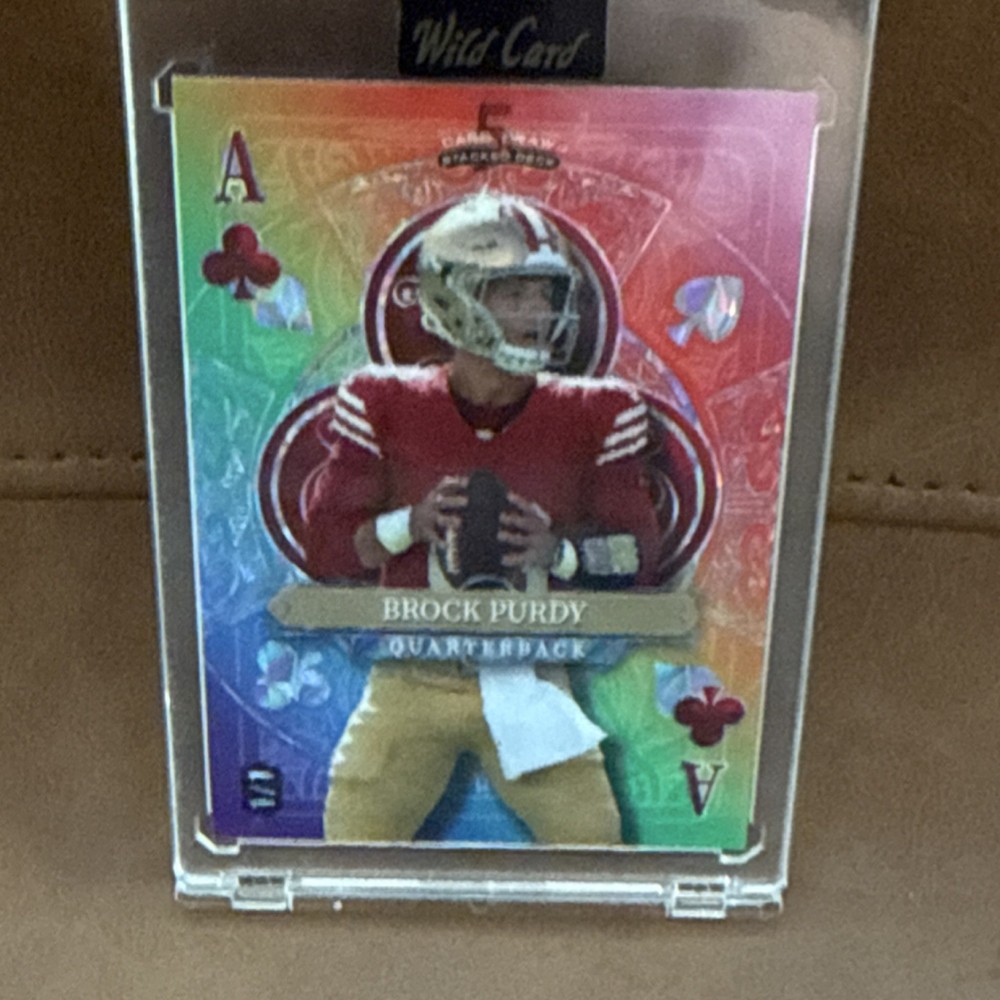 Wild Card 5 Card Draw Stacked Deck Brock Purdy Classic Holo Foil 1/1 Football