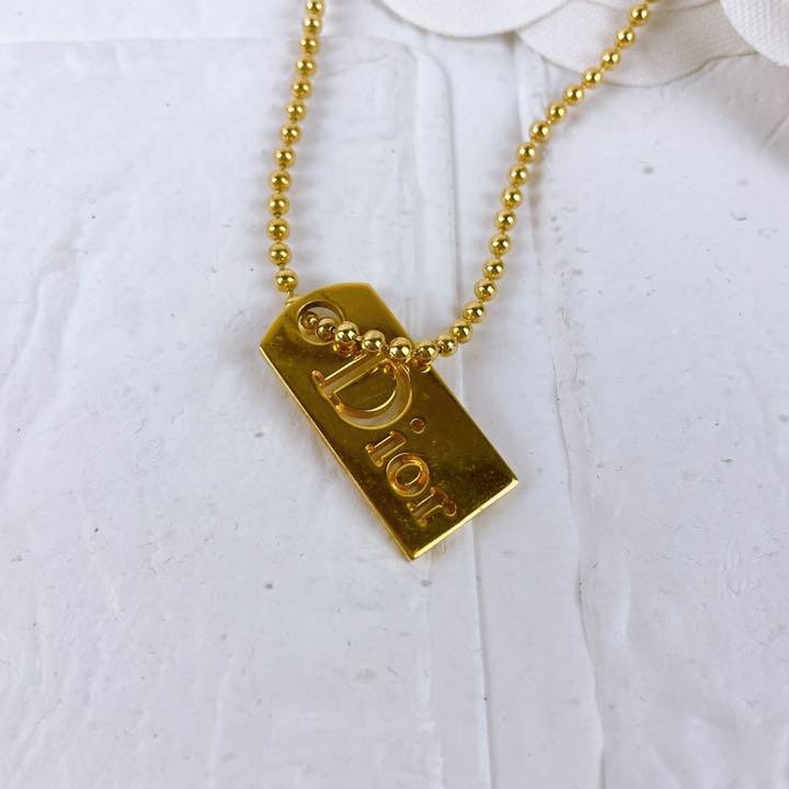 Vintage Christian Dior Rare Logo Pendant Necklace