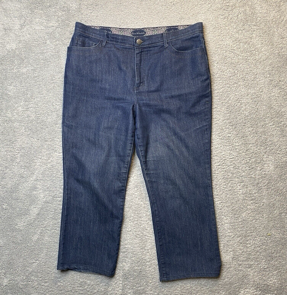 Gloria Vanderbilt Womens 16 Short Maria Dark Wash Relaxed Straight Fit Jeans