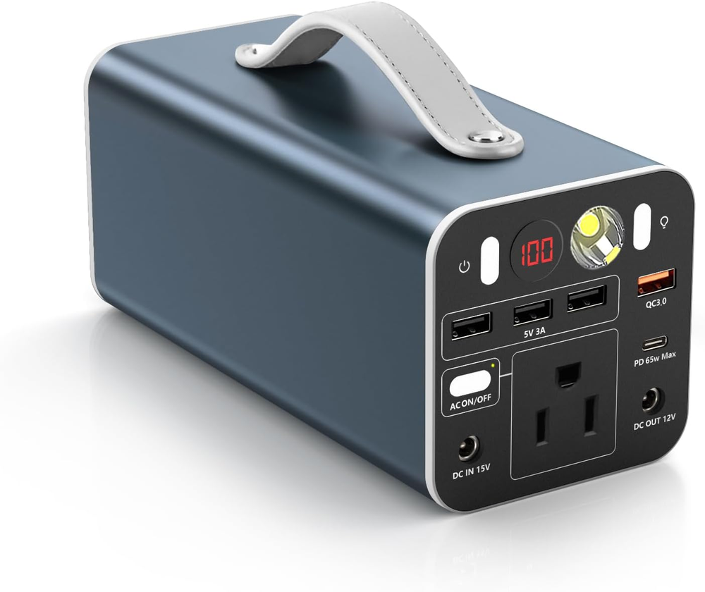 150W Portable Power Station, 42000Mah/155Wh Power Bank with AC Outlet, Dual Way