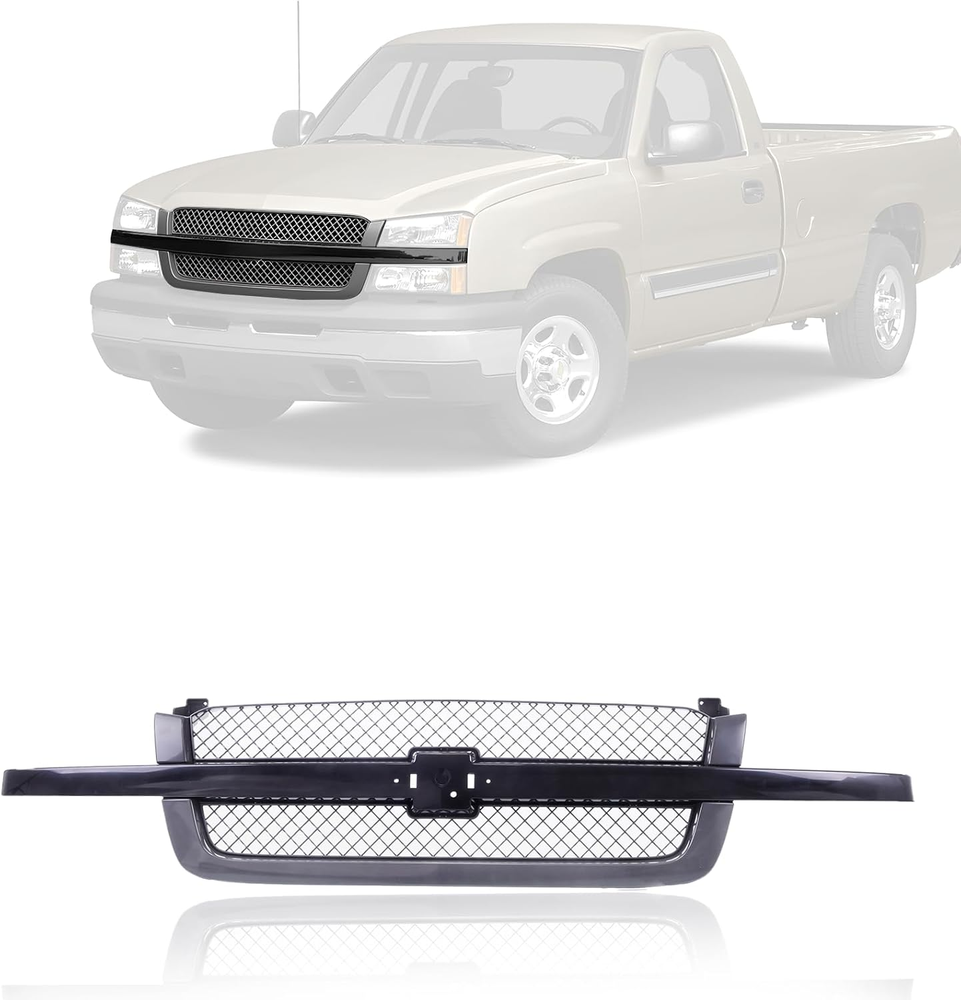 Black Front Grille with Gray Mesh Insert for 2003-2006 Models