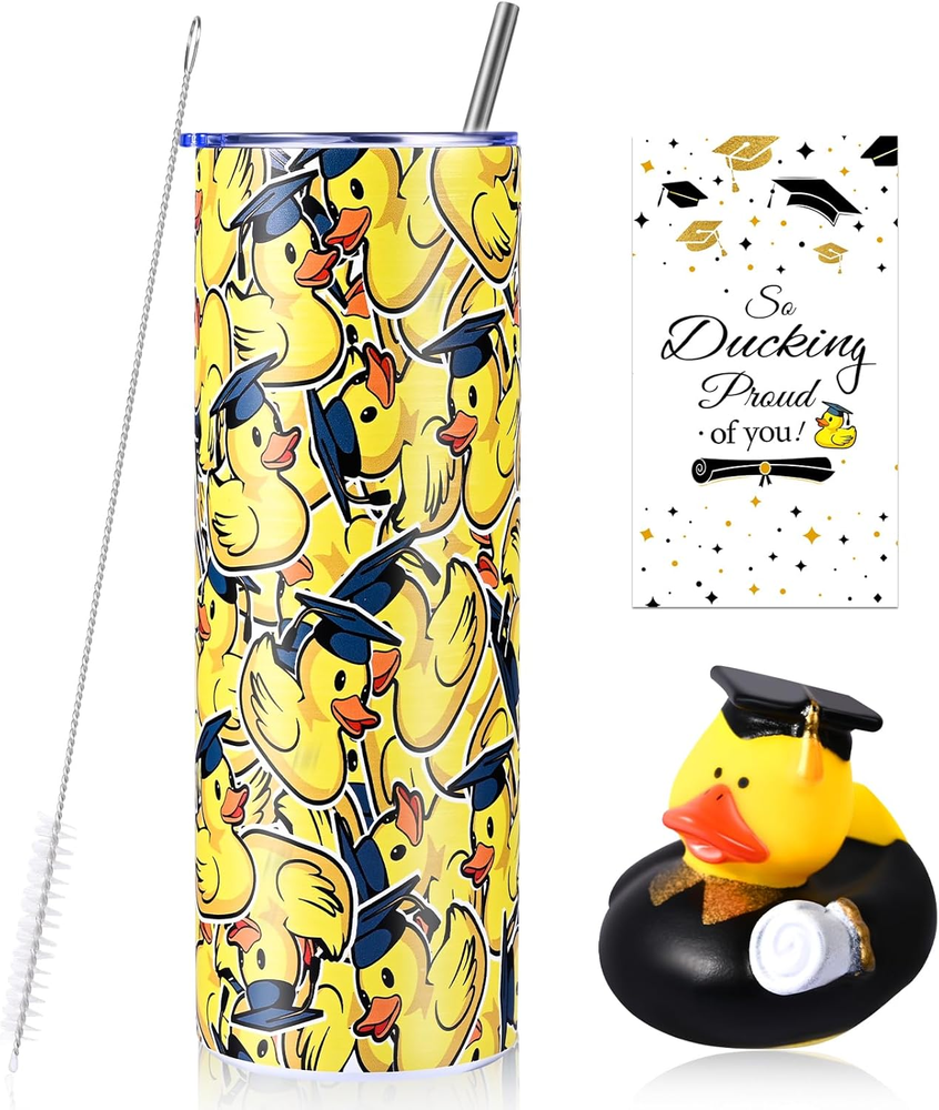 3-Piece Graduation Rubber Duck Set - 20oz Stainless Steel Gift for Him or Her  