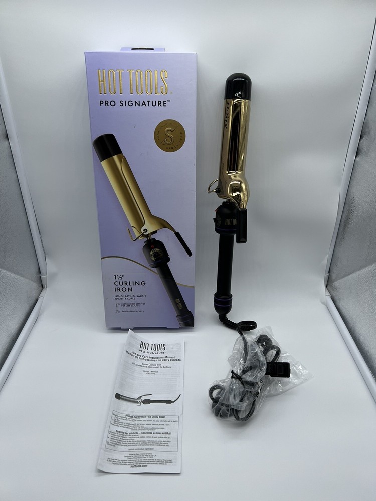 HOT TOOLS Pro Signature Gold Curling Iron, 1-1/2 inch