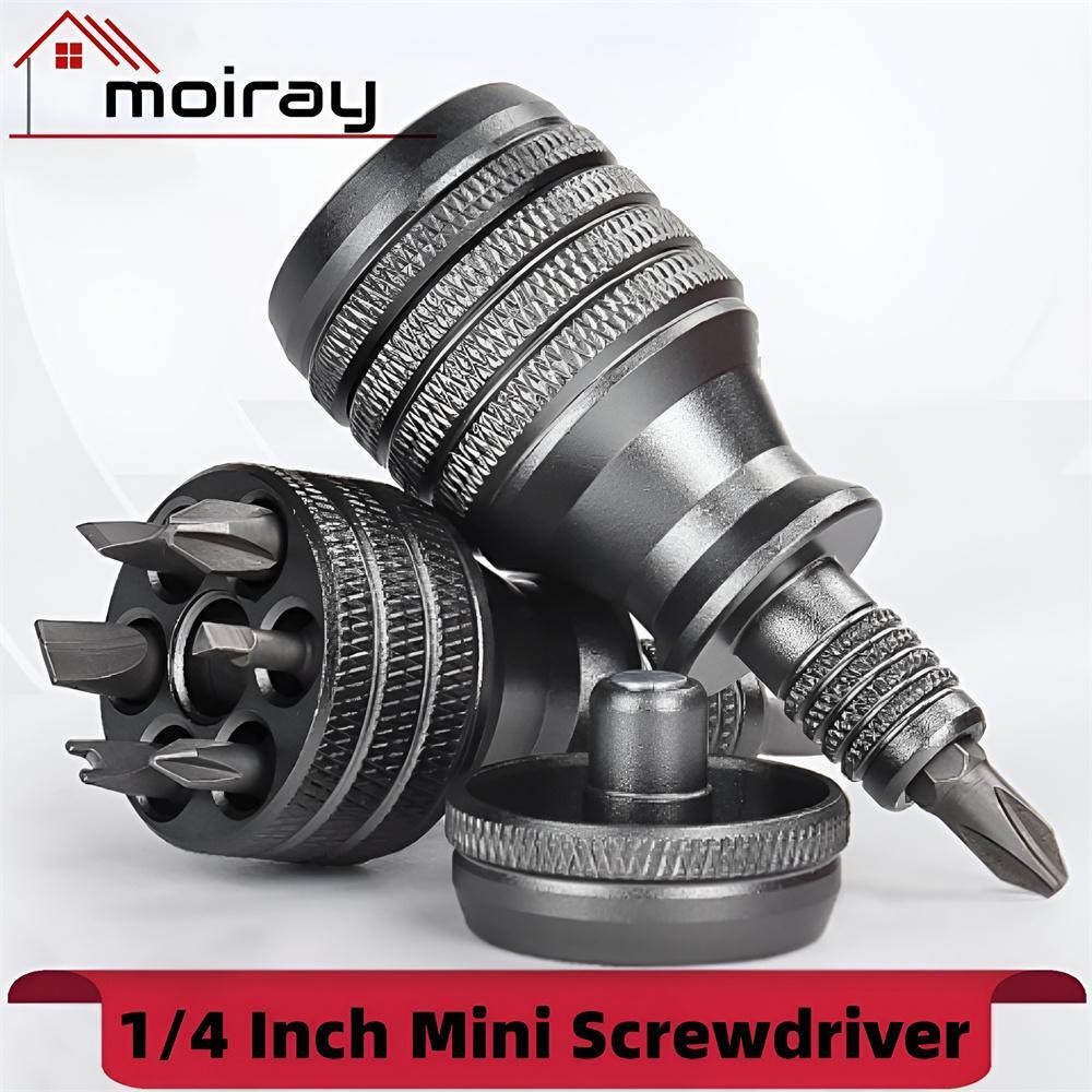 7-in-1 Mini Titanium Magnetic Screwdriver Set with 1/4 Inch Precision Bits