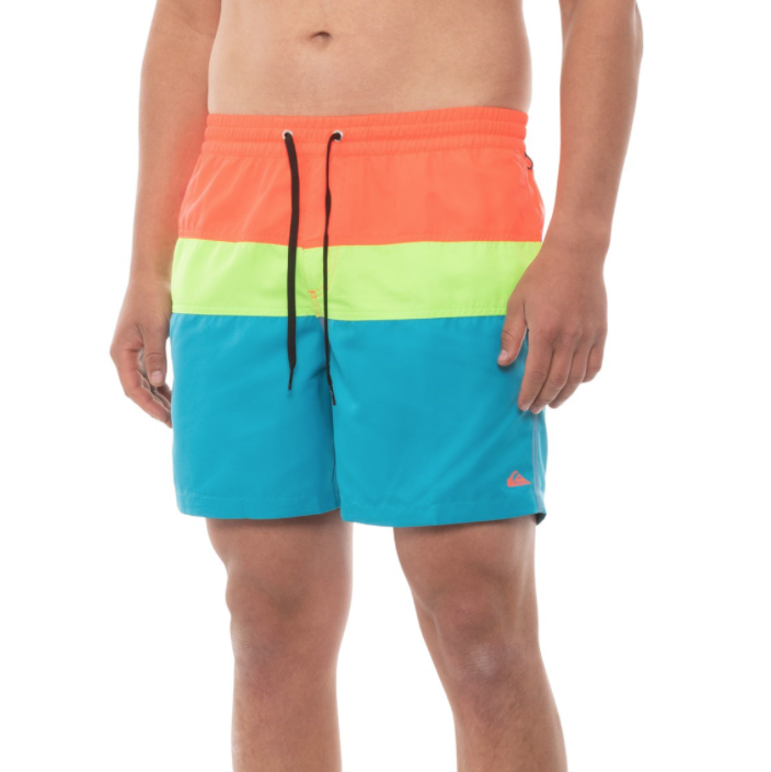 Quiksilver Swim Trunk Mens Size Medium Neon Panel Volley 17’’ Board Shorts New S