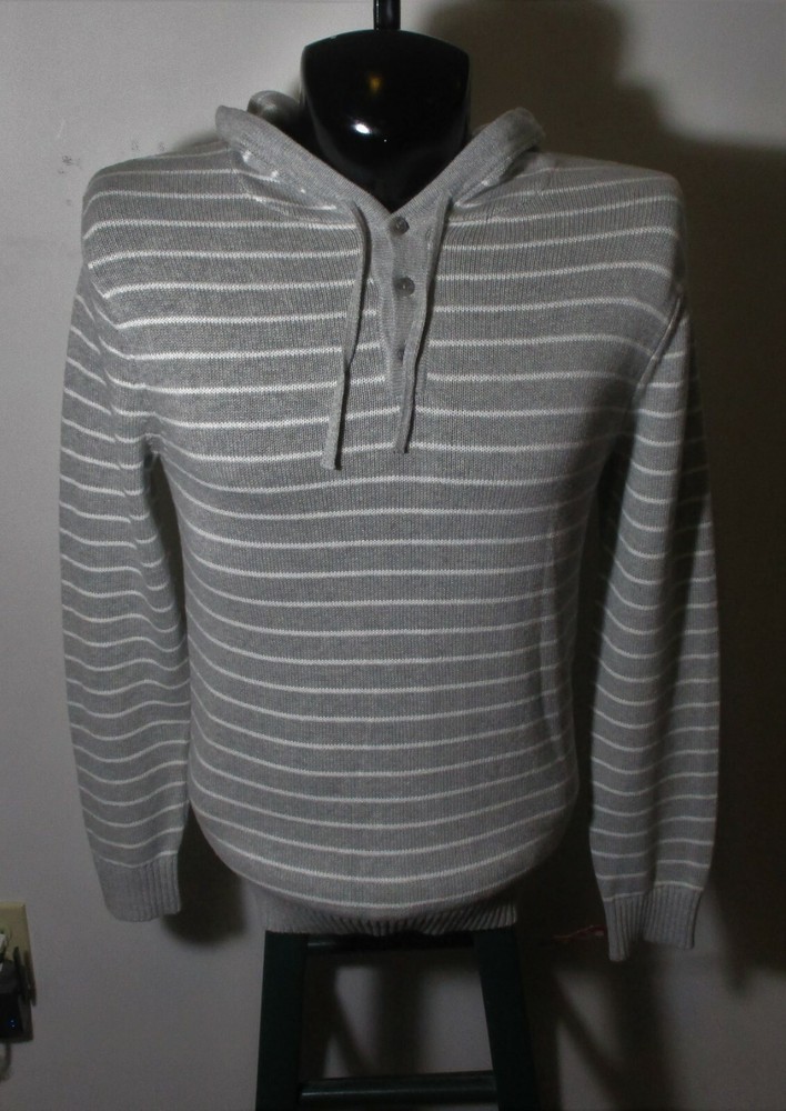 Men's GOODFELLOW Gray Hooded Sweater Size S Long Sleeve NWT