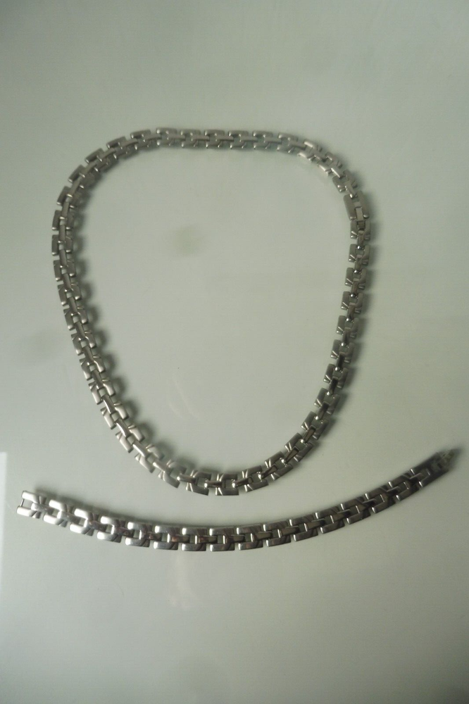 Stainless Steel Jewelry Set, Beautiful, Solid Necklace with Bracelet