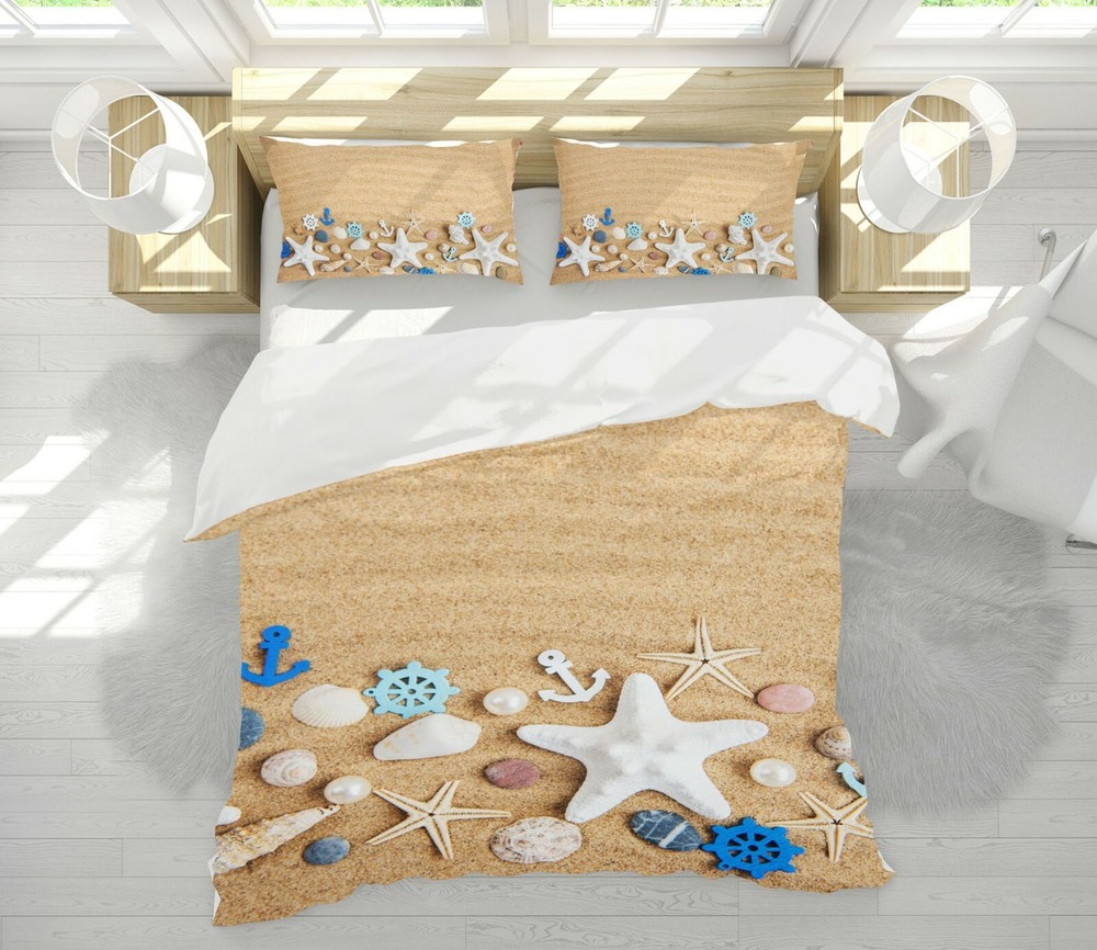 3D Starfish Pearl ZHUA596 Bed Pillowcases Quilt Duvet Cover Set Queen King Amy