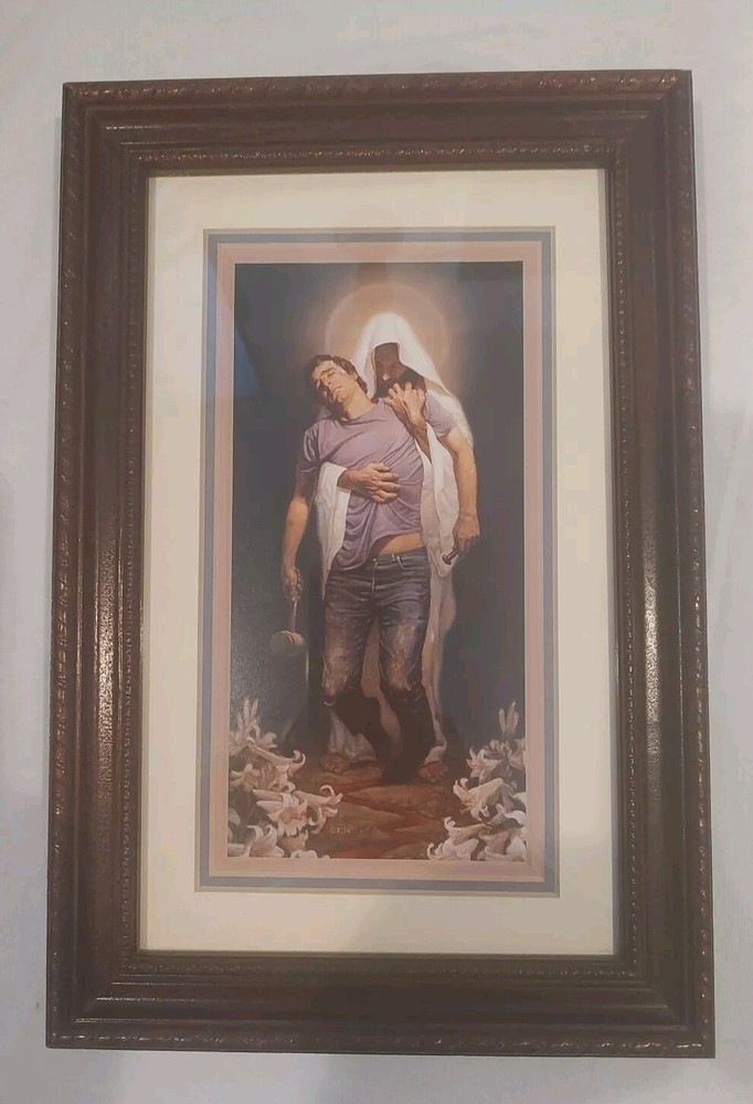 12”x 8” Cherry Framed - “Forgiven” By Thomas Blackshear II, Jesus, Christian