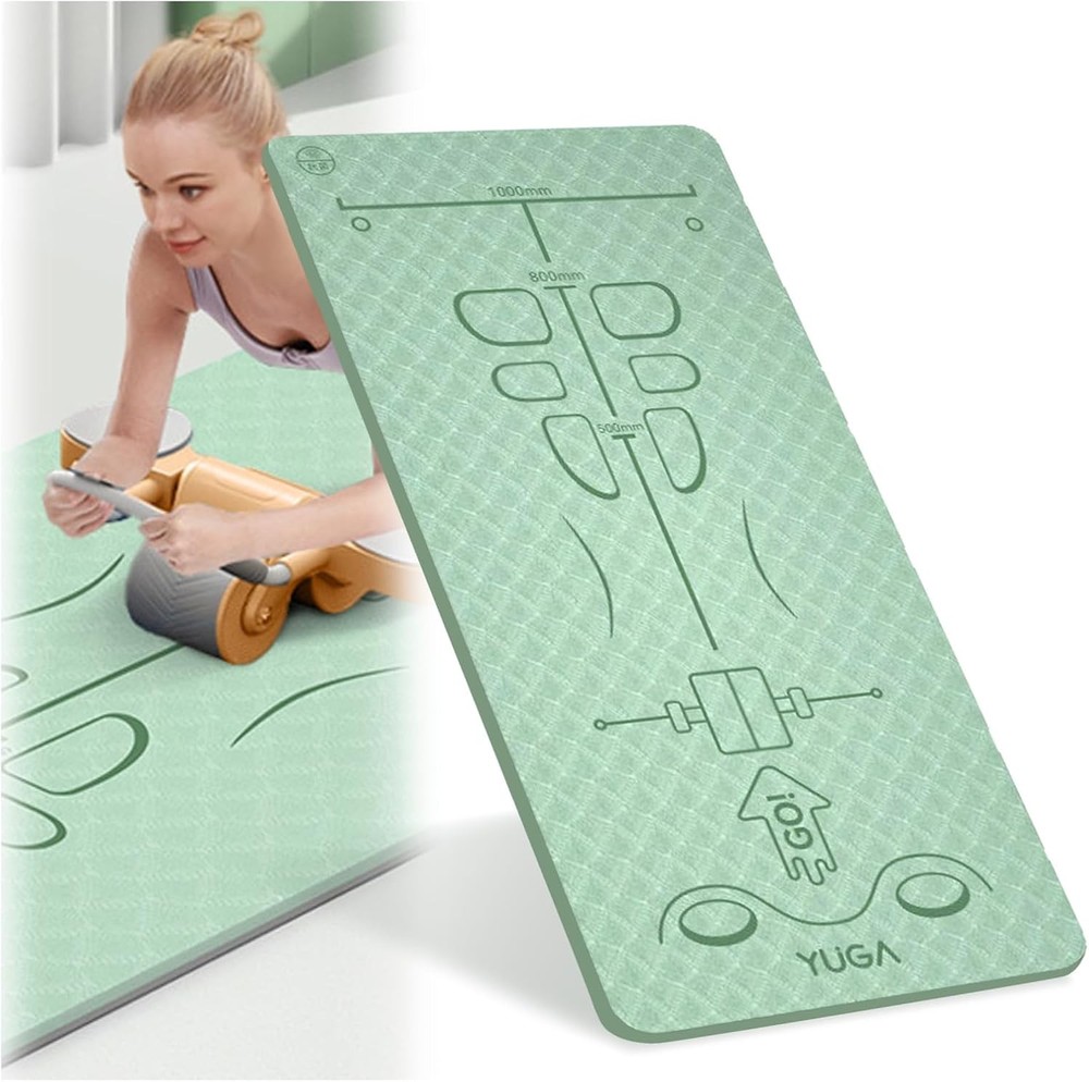 Non-slip 8mm thick exercise mat for ab roller wheel with long sound