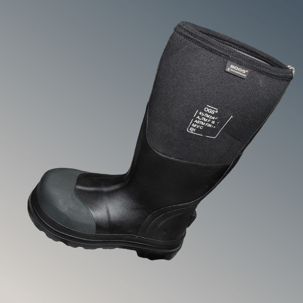 NWT Bogs Black Forge Steel Toe Snow Work Boots Size Men 4 Women 6