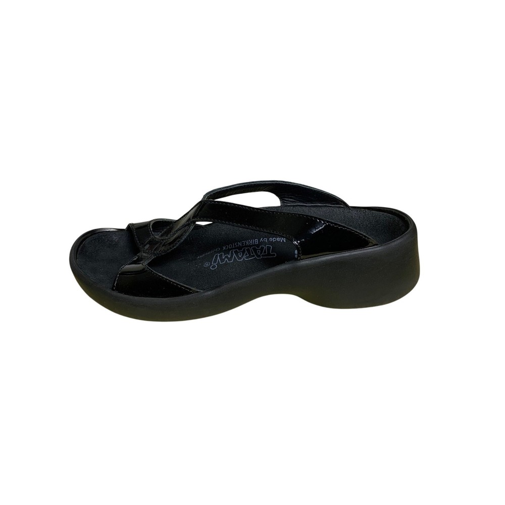 Tatami by Birkenstock Black Patent Leather Slip-on  Comfort Sandals - Size 36