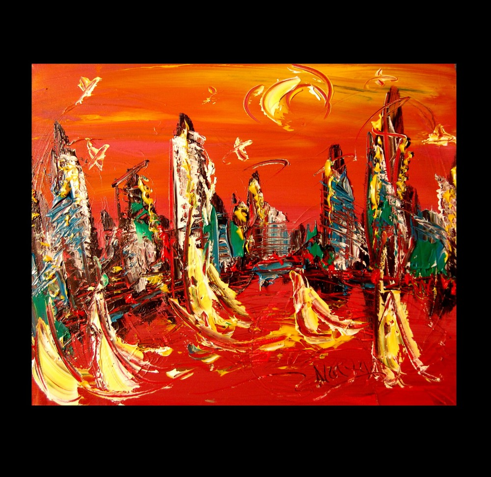 Oil Painting  NY CITY SIGNED  Original on canvas IMPRESSIONIST