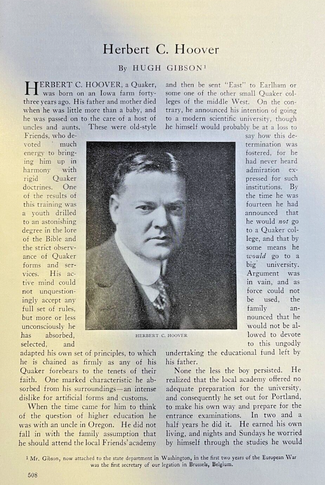 1917 Herbert C. Hoover