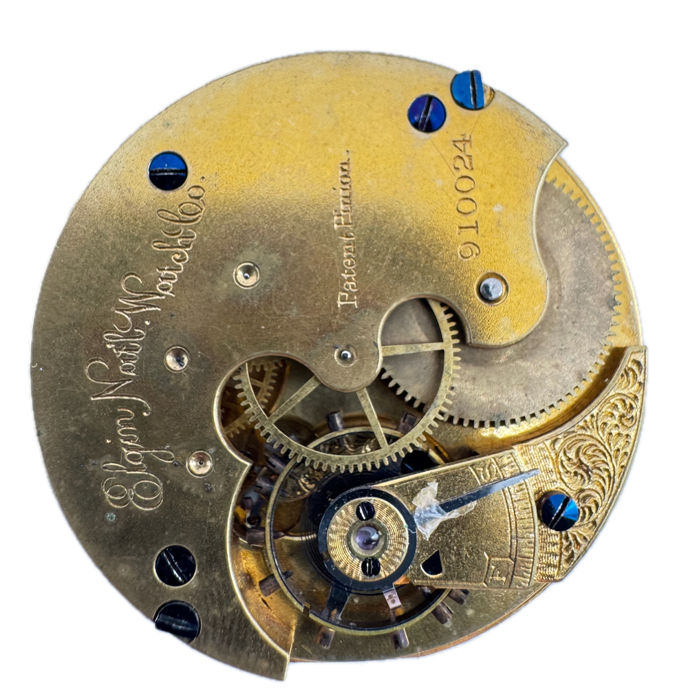 Antique 8s 1882 Elgin 7 Jewel Mechanical Hunter Pocket Watch Movement 64 USA