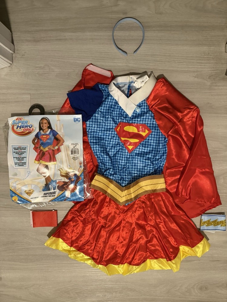 DC Super Hero Girls Supergirl Costume Dress Up Halloween Cosplay - Size 4-6