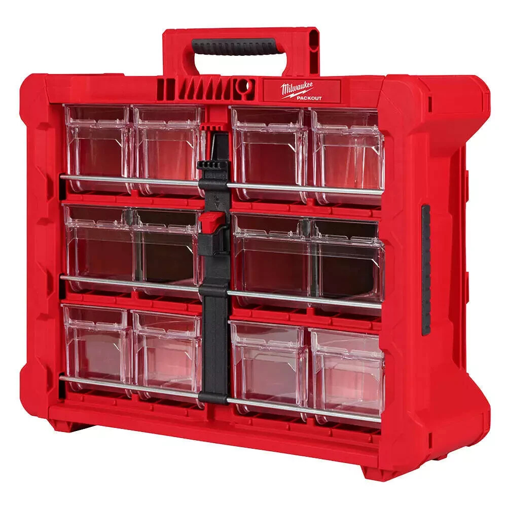 Milwaukee PACKOUT Tilt Bin Organizer with 10 Quick-Access Bins - 48-22-8433