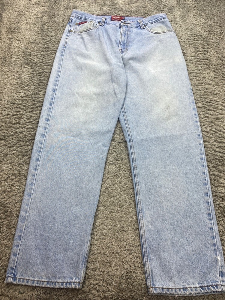 Vtg Chaps Jeans Mens 34x30 Light Wash Relaxed Straight Leg Y2K 90s Skater Denim